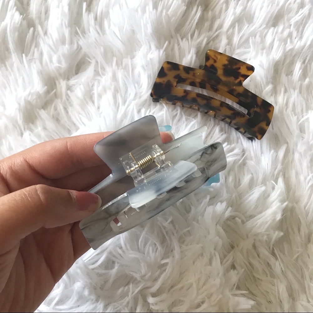 3 Large Multi-Color Acrylic Tortoise Shell Pattern Claw Clips - Picture 4 of 4
